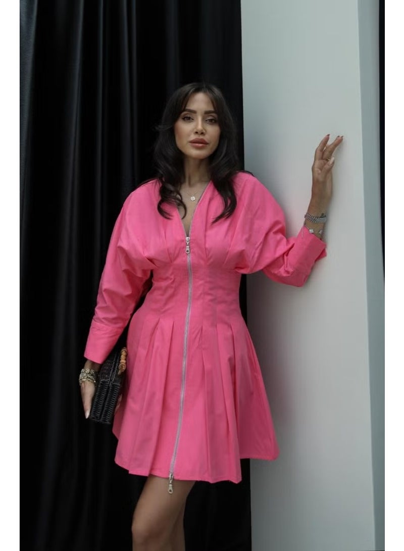 Havosh Fuchsia Darted Zippered Dress - Image 1